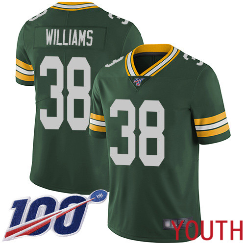 Green Bay Packers Limited Green Youth #38 Williams Tramon Home Jersey Nike NFL 100th Season Vapor Untouchable->youth nfl jersey->Youth Jersey
